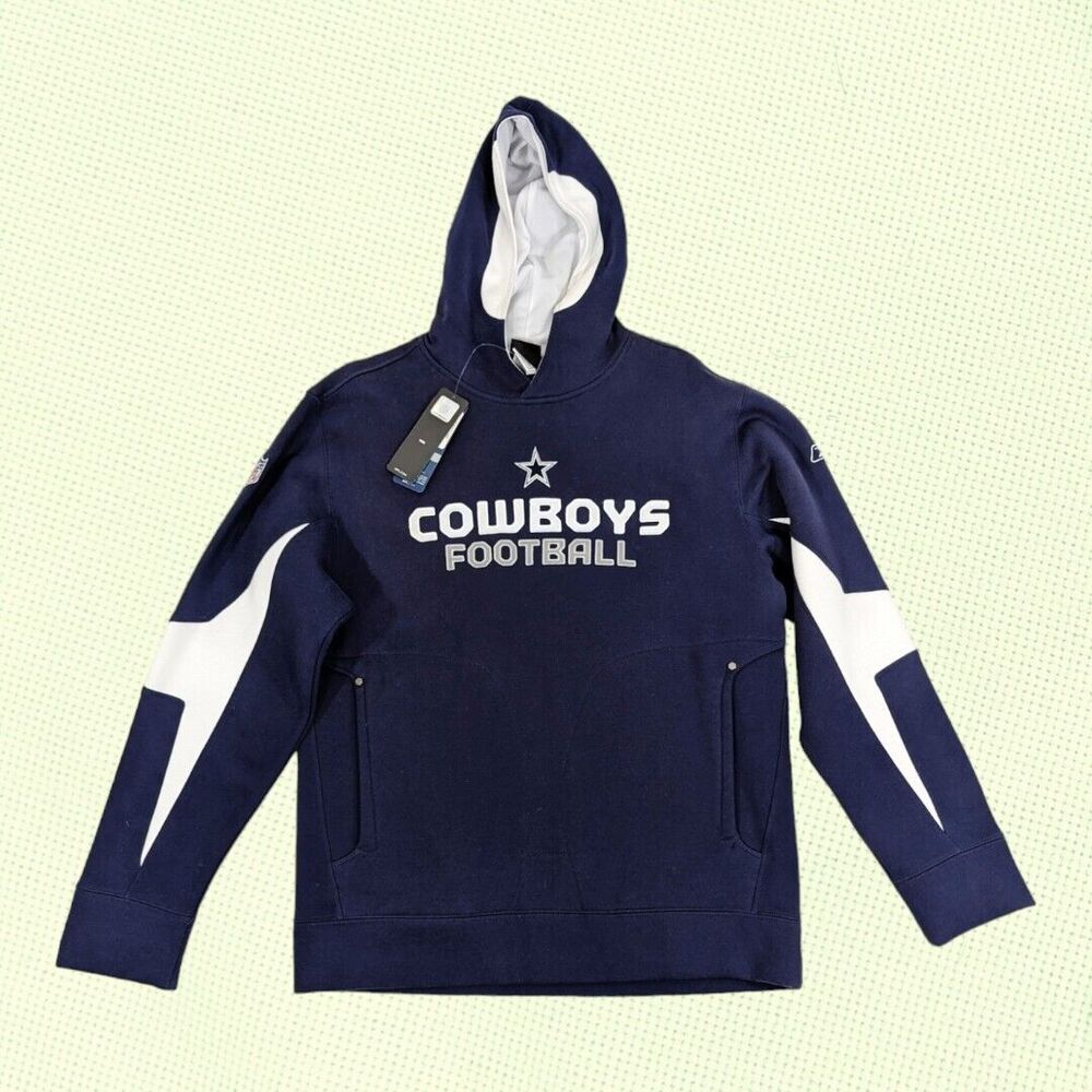 Dallas Cowboys‎ Blue NFL Authentic Sideline Reebok Hoodie S *Stain*